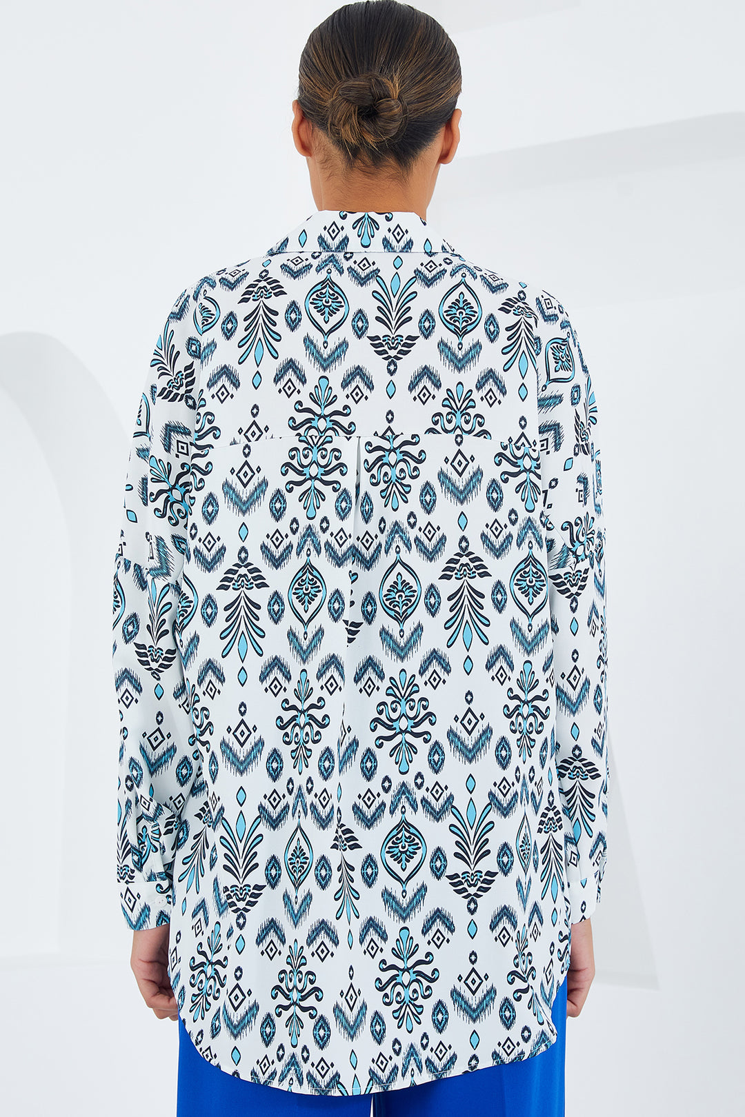 Bigdart Chemise Satinée Oversize Imprimée Femme 3985 - Menthe