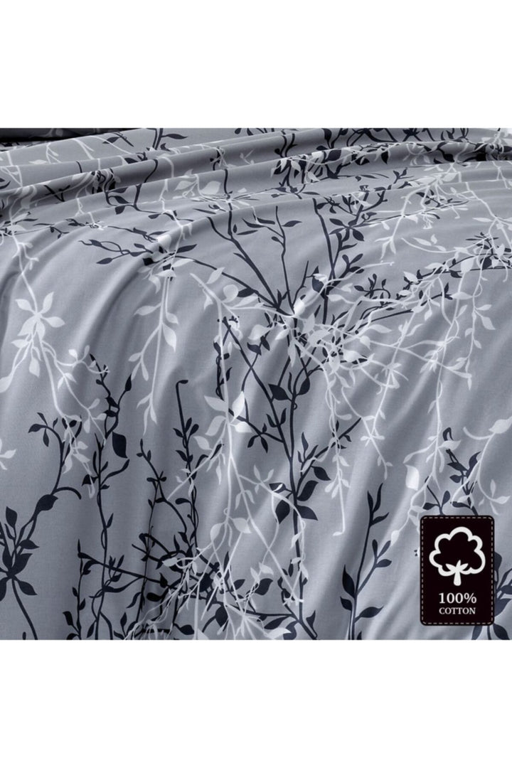 Maxhomen Ensemble de literie double Jardin Gris