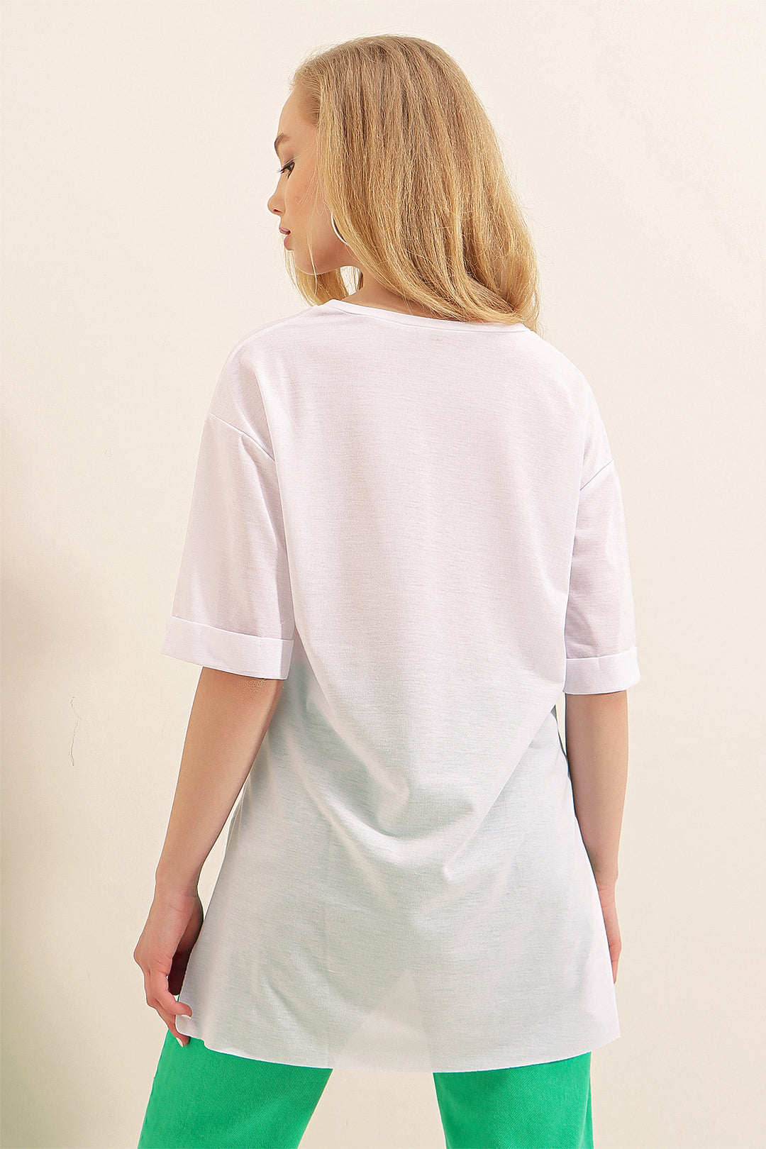 Bigdart 4123 T-shirt oversize avec fente - Blanc