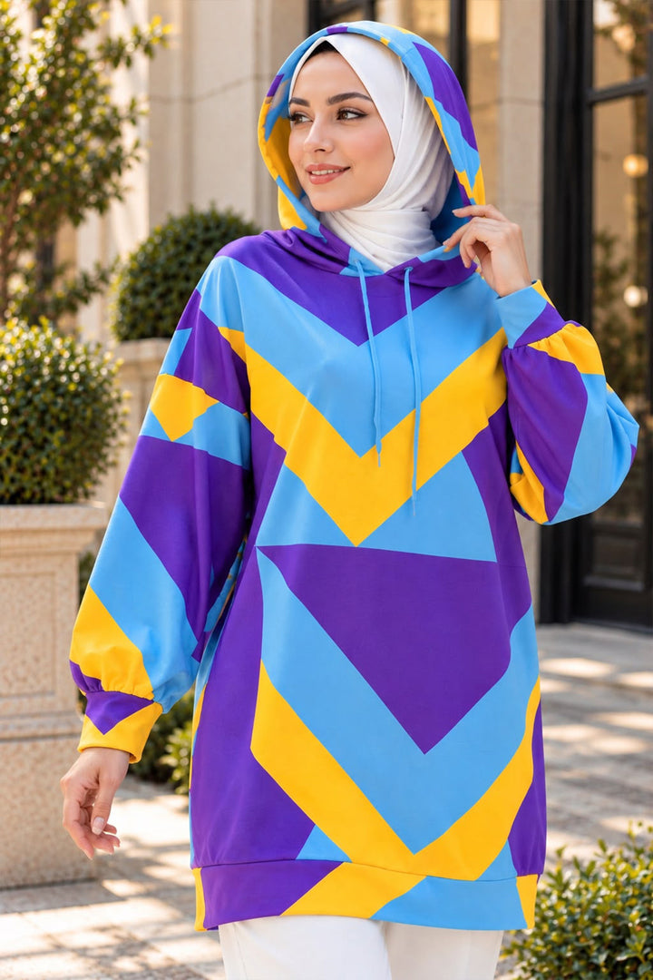 Bigdart 4125 فستان سويت شيرت بقصة واسعة - أزرق