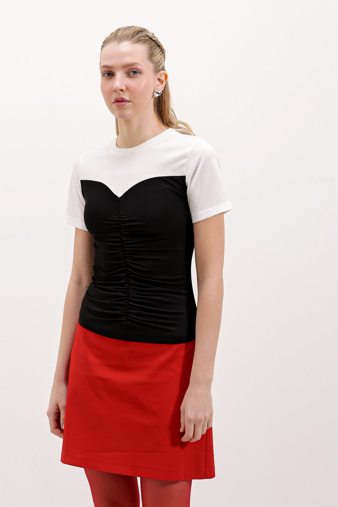 Bigdart 4314 T-shirt basique froncé - Noir