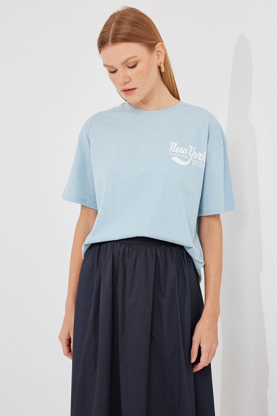 Bigdart T-shirt basique imprimé 4318 - Bleu