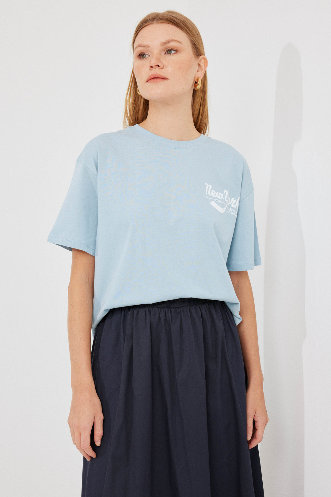Bigdart T-shirt basique imprimé 4318 - Bleu