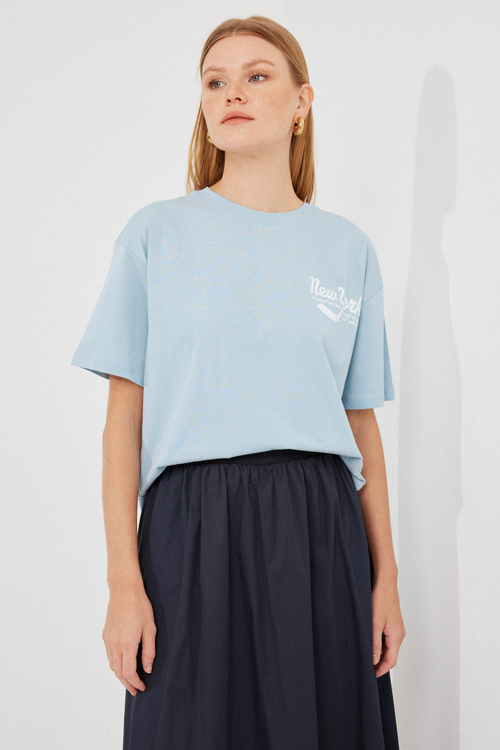 Bigdart T-shirt basique imprimé 4318 - Bleu