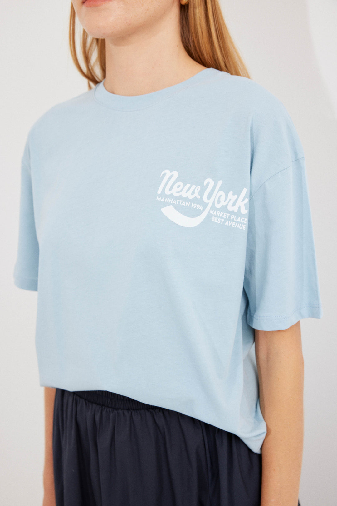 Bigdart T-shirt basique imprimé 4318 - Bleu