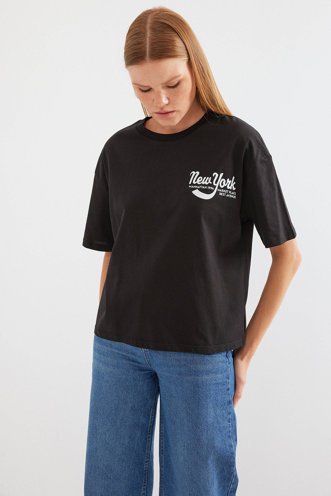 Bigdart T-shirt basique imprimé 4318 - Noir