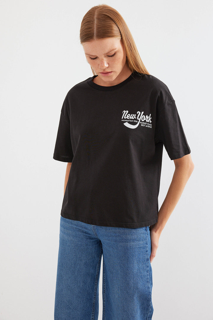 Bigdart T-shirt basique imprimé 4318 - Noir