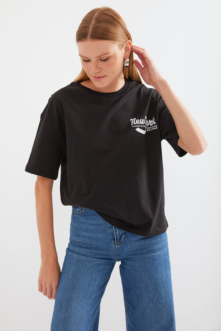 Bigdart T-shirt basique imprimé 4318 - Noir