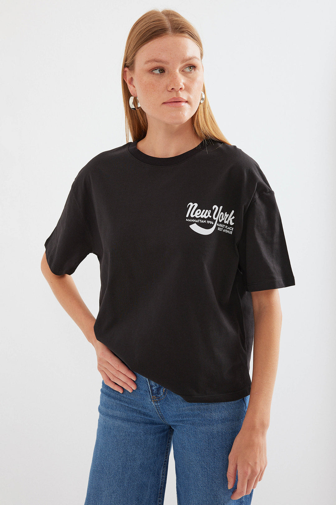 Bigdart T-shirt basique imprimé 4318 - Noir