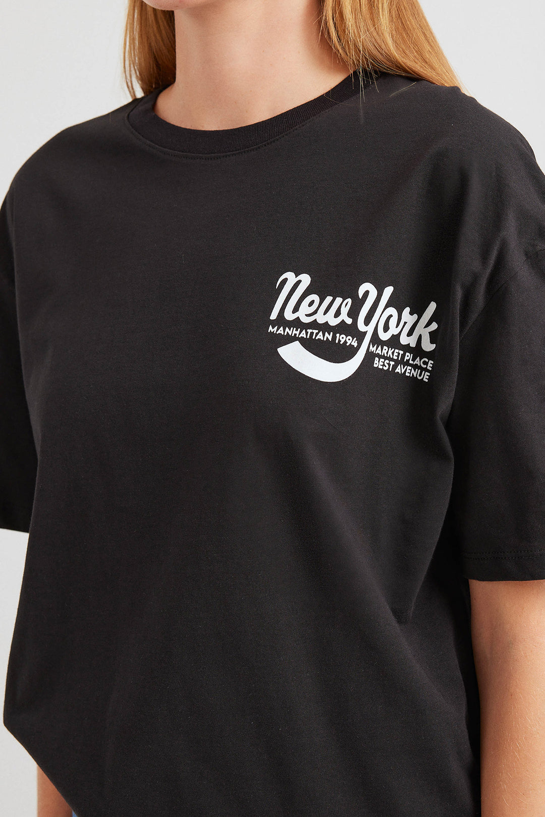 Bigdart T-shirt basique imprimé 4318 - Noir