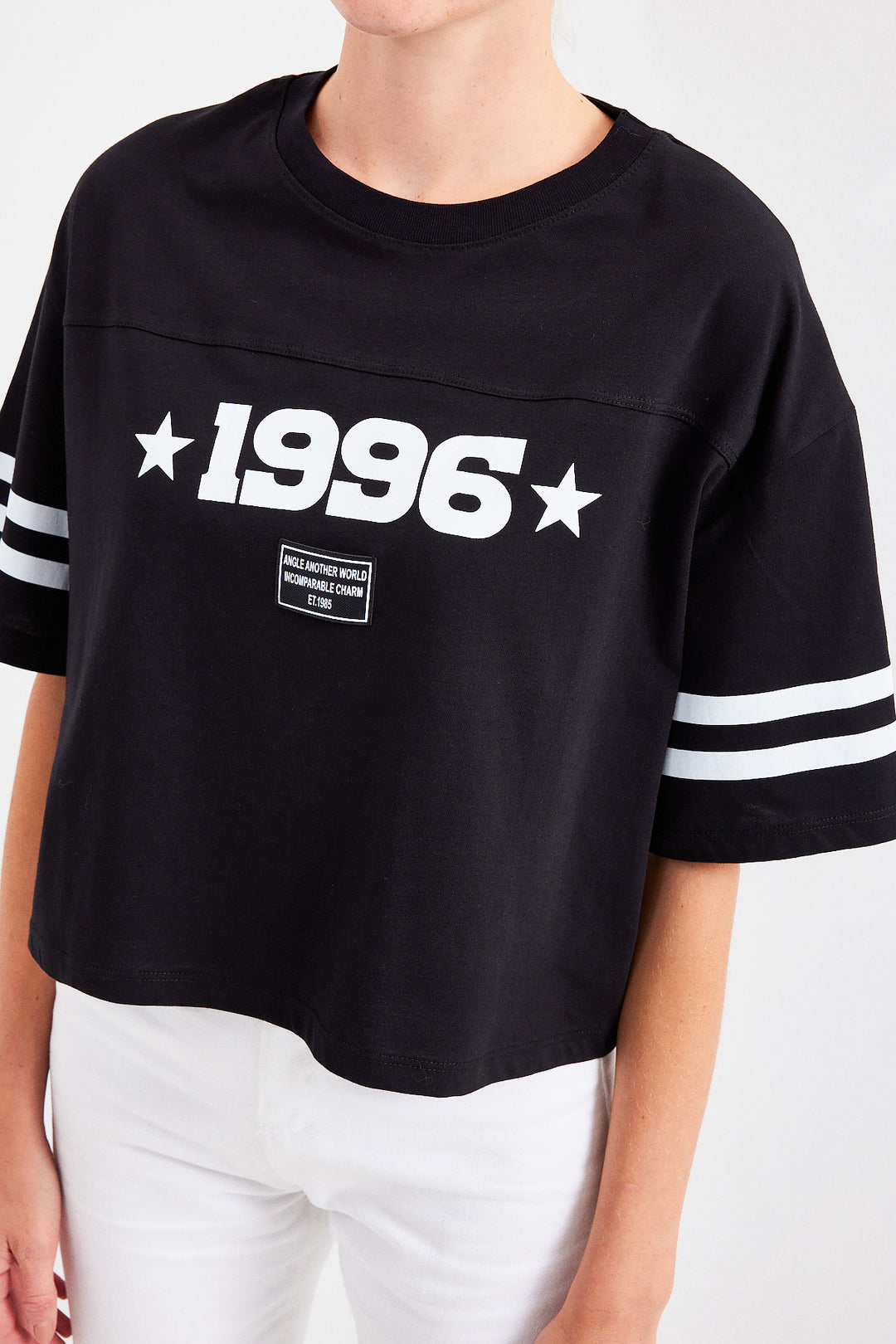 Bigdart 4322 T-shirt basique oversize imprimé - Noir