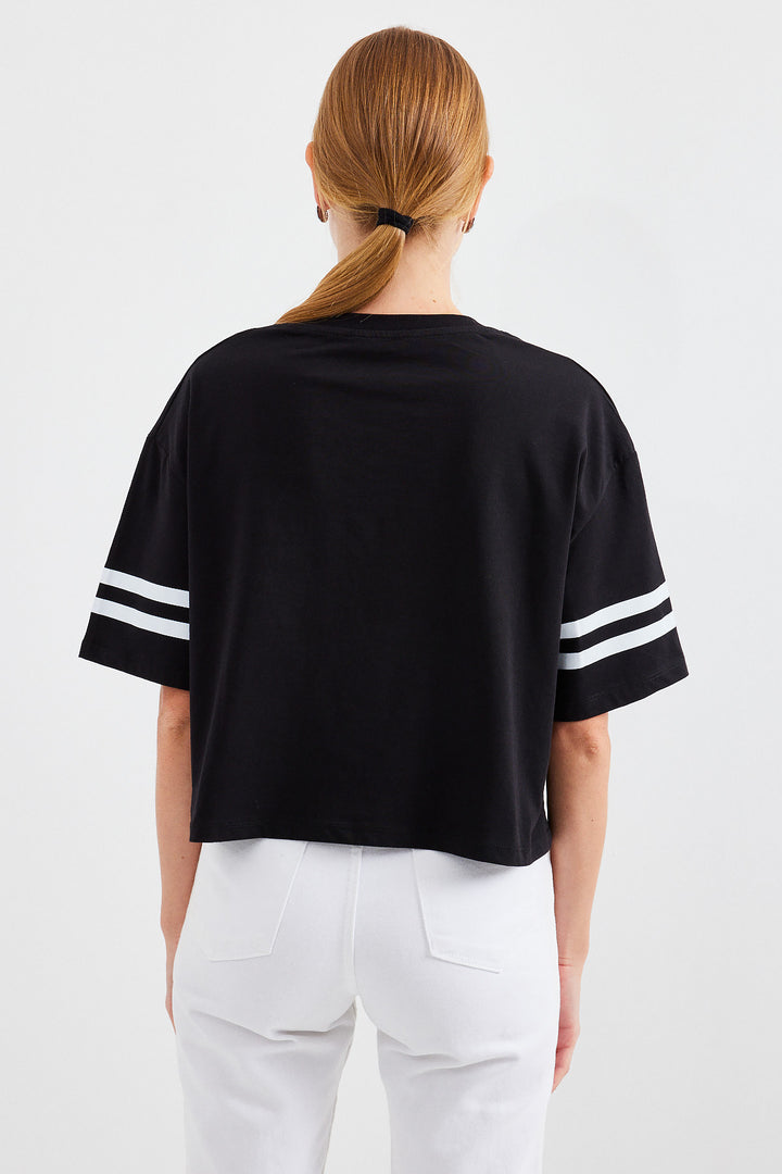 Bigdart 4322 T-shirt basique oversize imprimé - Noir