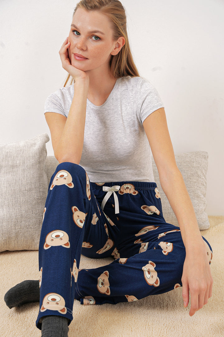 Bigdart 4323 Bas de pyjama à motifs - Bleu marine