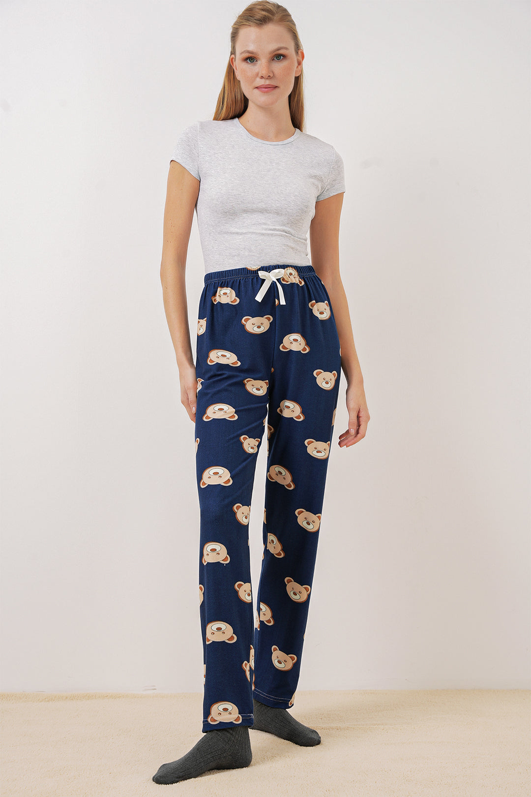 Bigdart 4323 Bas de pyjama à motifs - Bleu marine