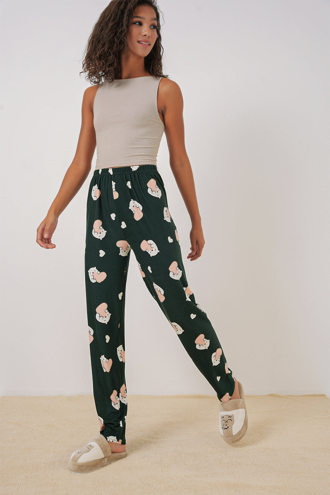 Bigdart 4323 Bas de pyjama à motifs - Vert émeraude
