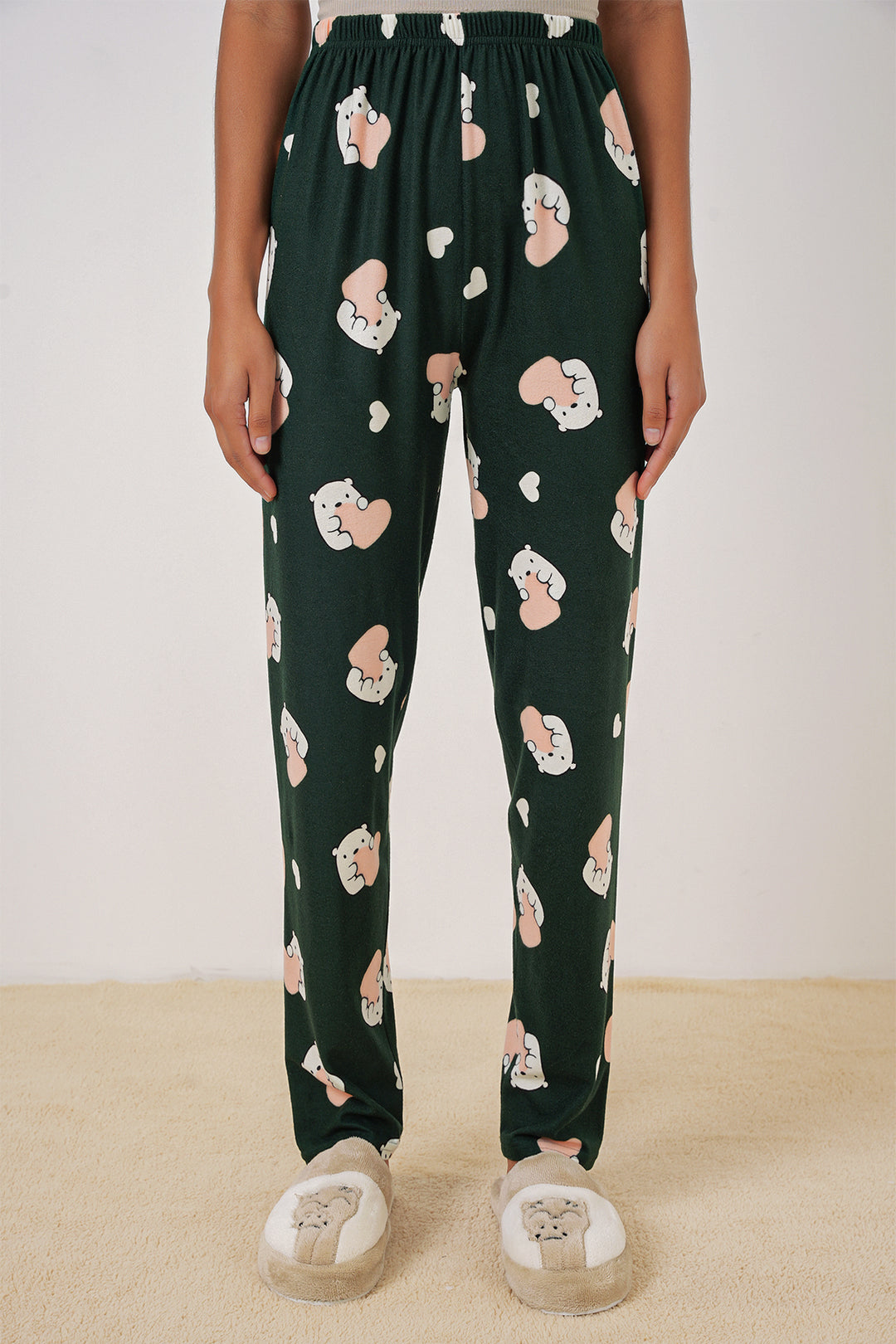 Bigdart 4323 Bas de pyjama à motifs - Vert émeraude