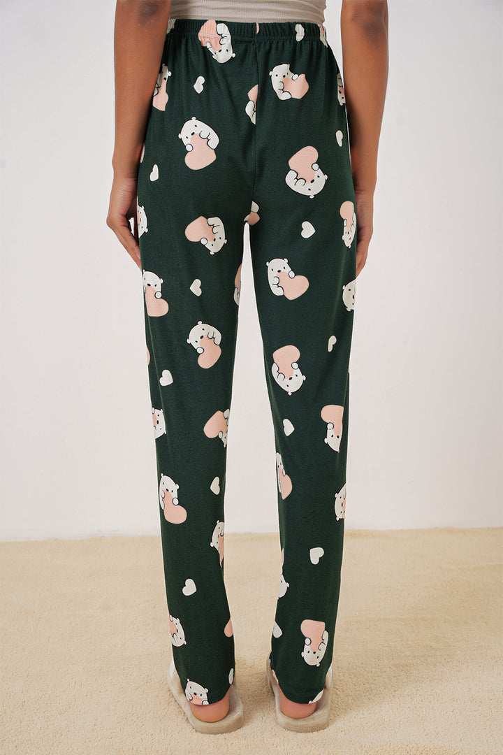 Bigdart 4323 Bas de pyjama à motifs - Vert émeraude