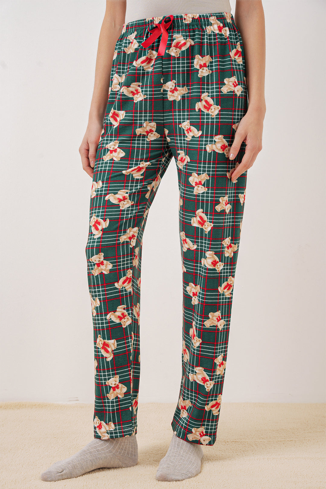 Bigdart 4323 Bas de pyjama à motifs - Vert émeraude clair