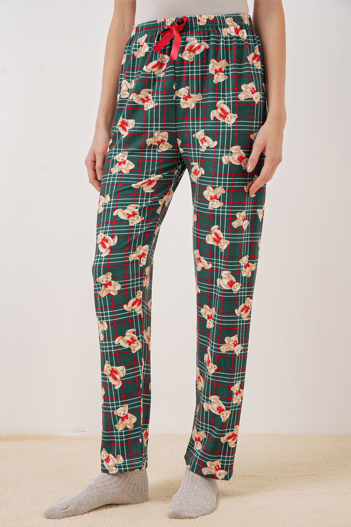 Bigdart 4323 Bas de pyjama à motifs - Vert émeraude clair