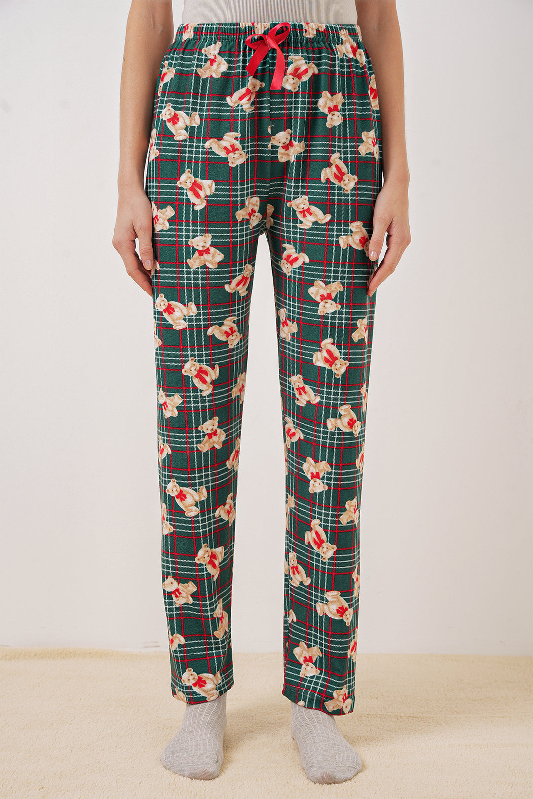 Bigdart 4323 Bas de pyjama à motifs - Vert émeraude clair