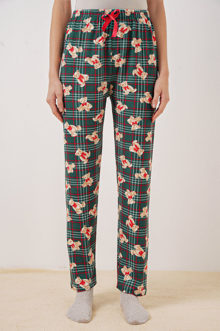 Bigdart 4323 Bas de pyjama à motifs - Vert émeraude clair