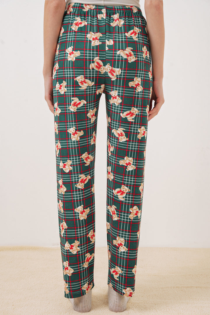 Bigdart 4323 Bas de pyjama à motifs - Vert émeraude clair