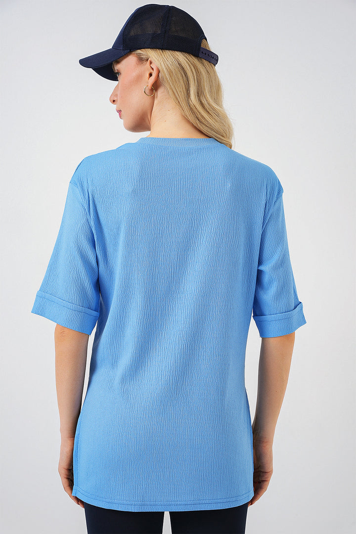 Bigdart T-shirt tricoté avec fente latérale 4332 - B.Bleu