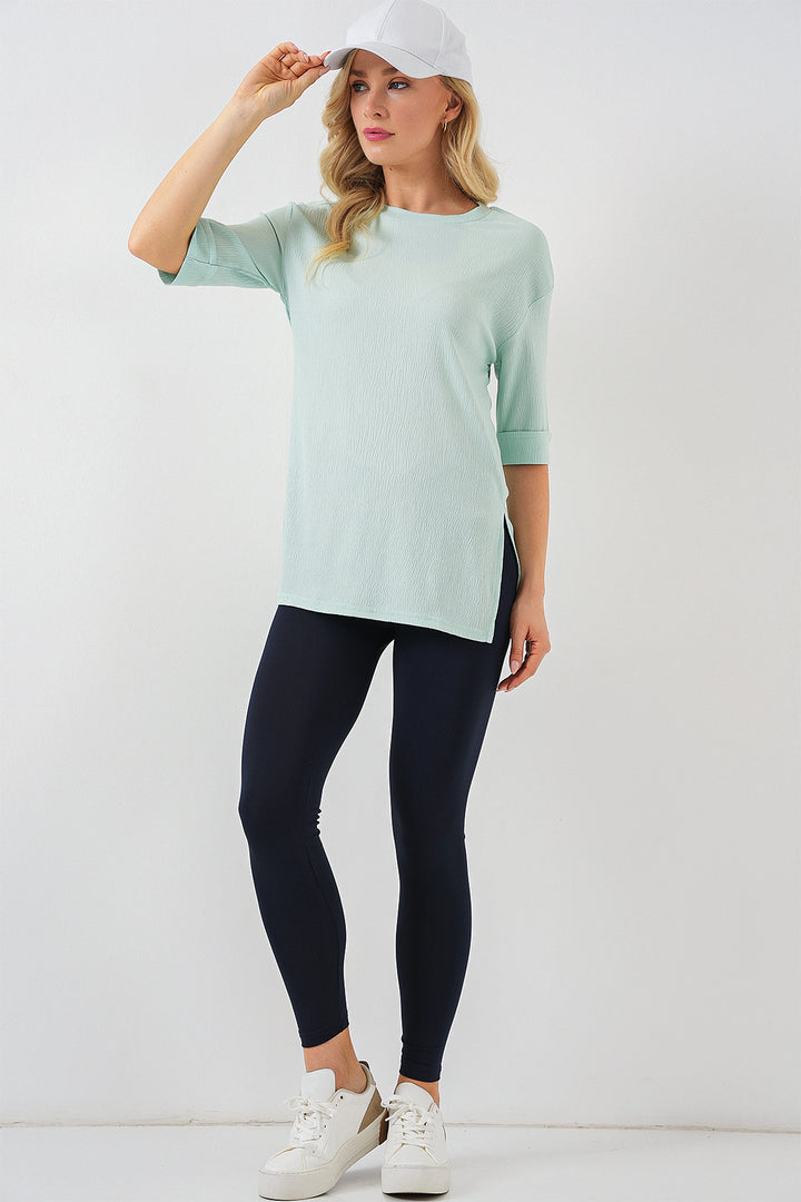 Bigdart T-shirt tricoté avec fente latérale 4332 - Menthe