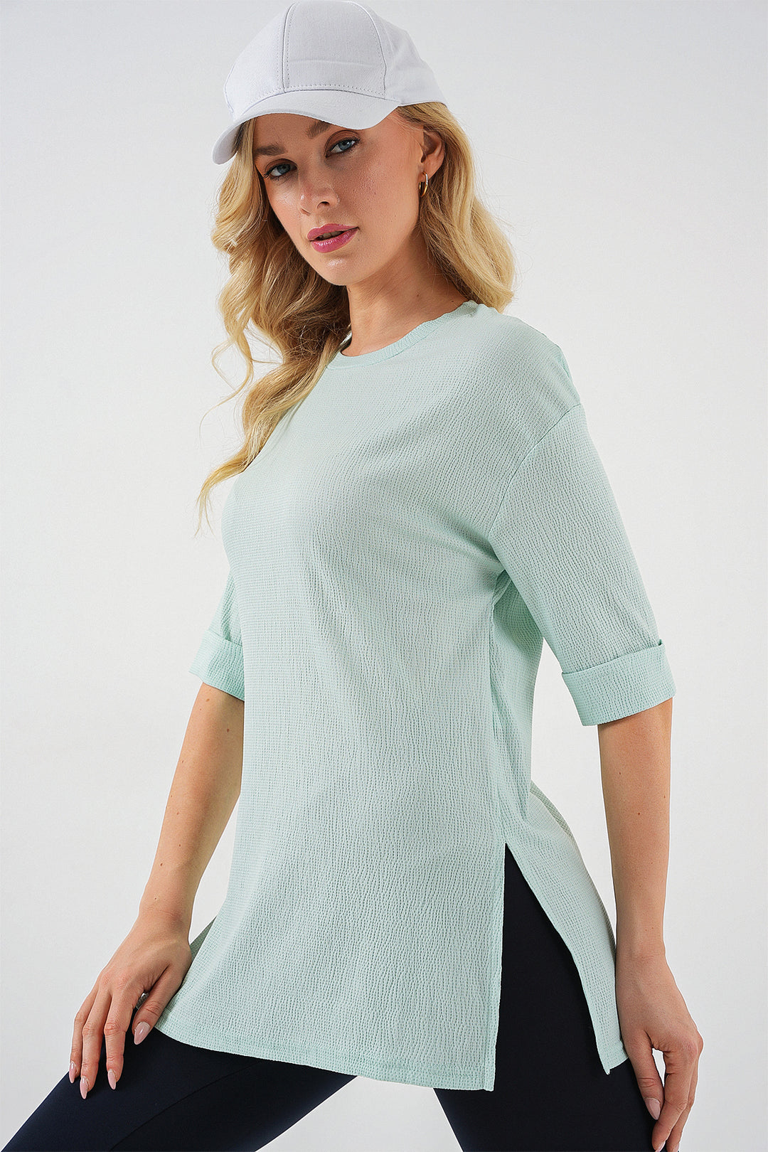 Bigdart T-shirt tricoté avec fente latérale 4332 - Menthe
