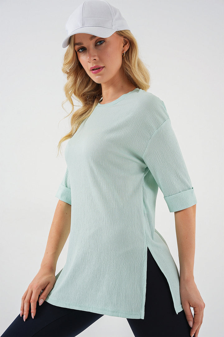 Bigdart T-shirt tricoté avec fente latérale 4332 - Menthe