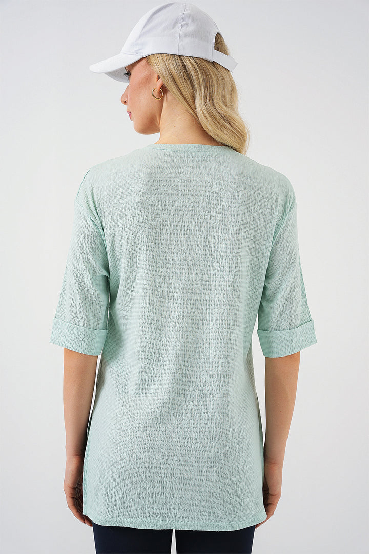 Bigdart T-shirt tricoté avec fente latérale 4332 - Menthe