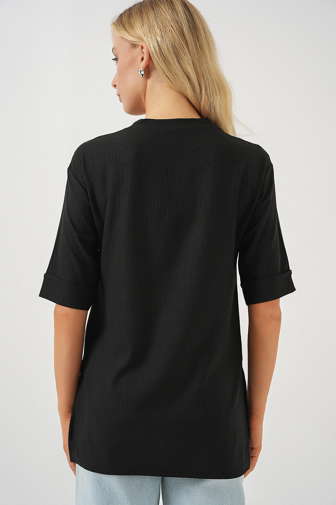 Bigdart 4332 T-shirt Tricoté à Fente Latérale - Noir