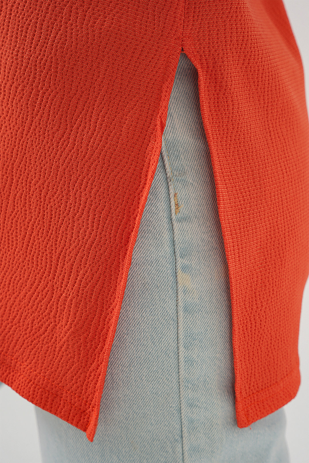 Bigdart 4332 T-shirt tricoté avec fente sur le côté - Orange