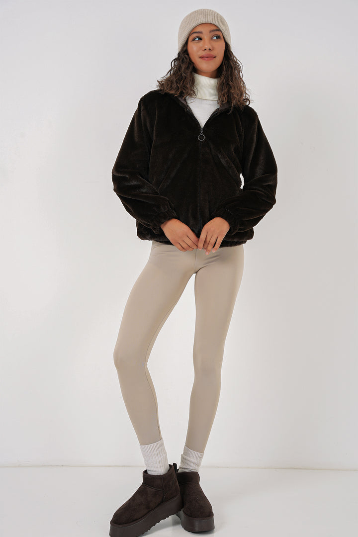 Bigdart 5091 Manteau doublé en fourrure avec capuche - Marron
