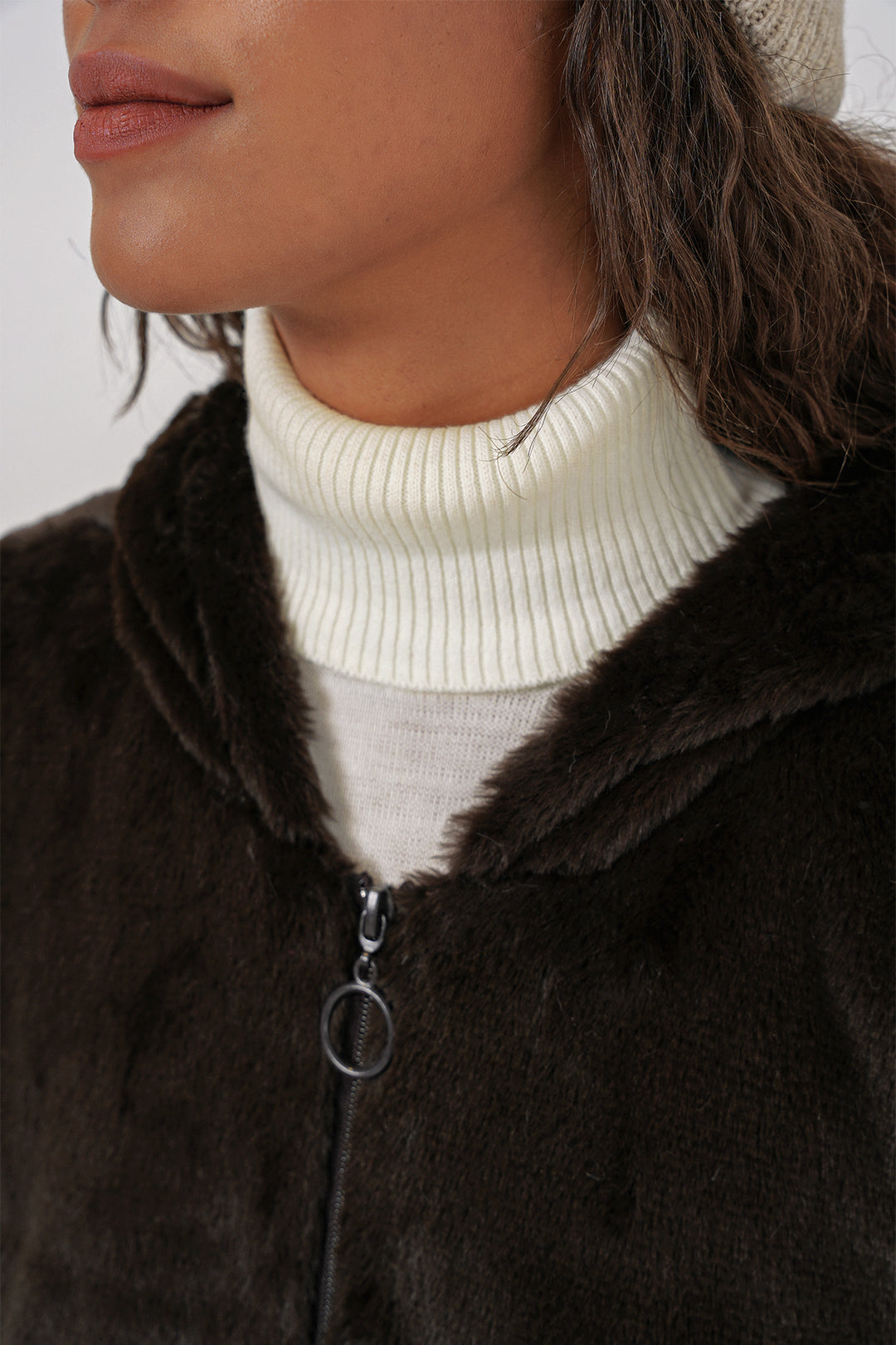 Bigdart 5091 Manteau doublé en fourrure avec capuche - Marron