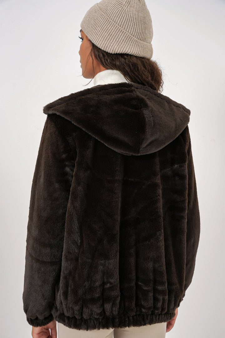 Bigdart 5091 Manteau doublé en fourrure avec capuche - Marron