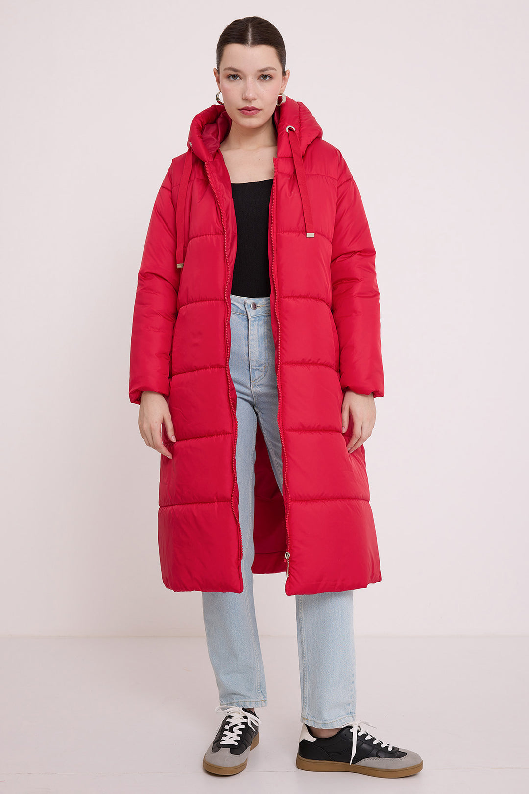 Bigdart Doudoune Longue à Capuche Rouge pour Femme 5120 - Rouge