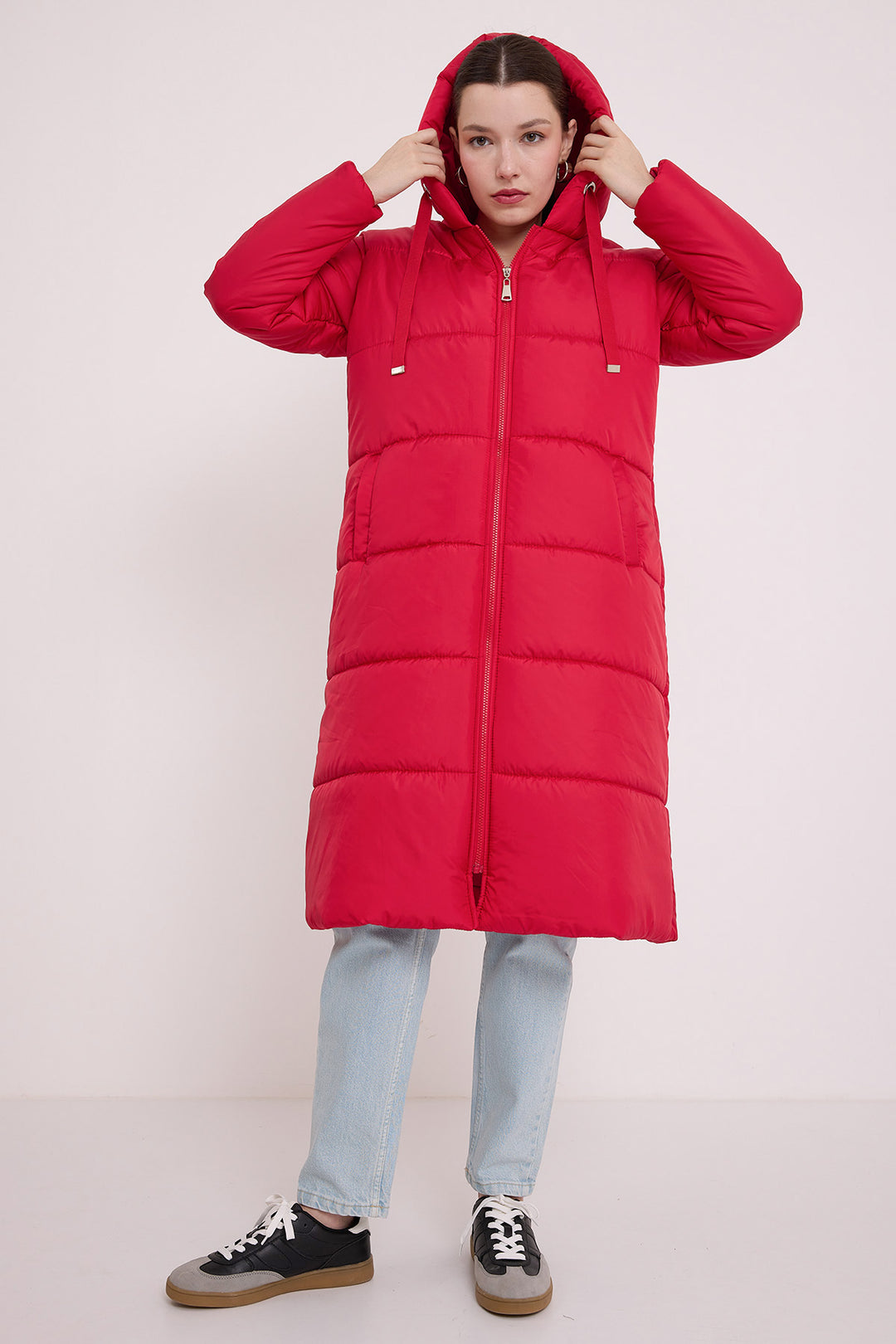 Bigdart Doudoune Longue à Capuche Rouge pour Femme 5120 - Rouge