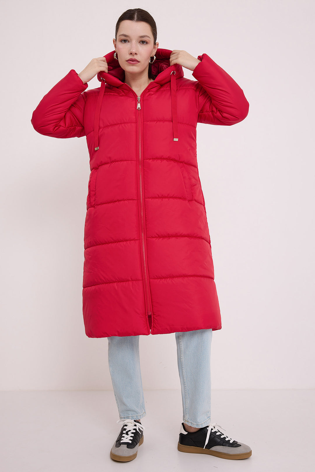 Bigdart Doudoune Longue à Capuche Rouge pour Femme 5120 - Rouge