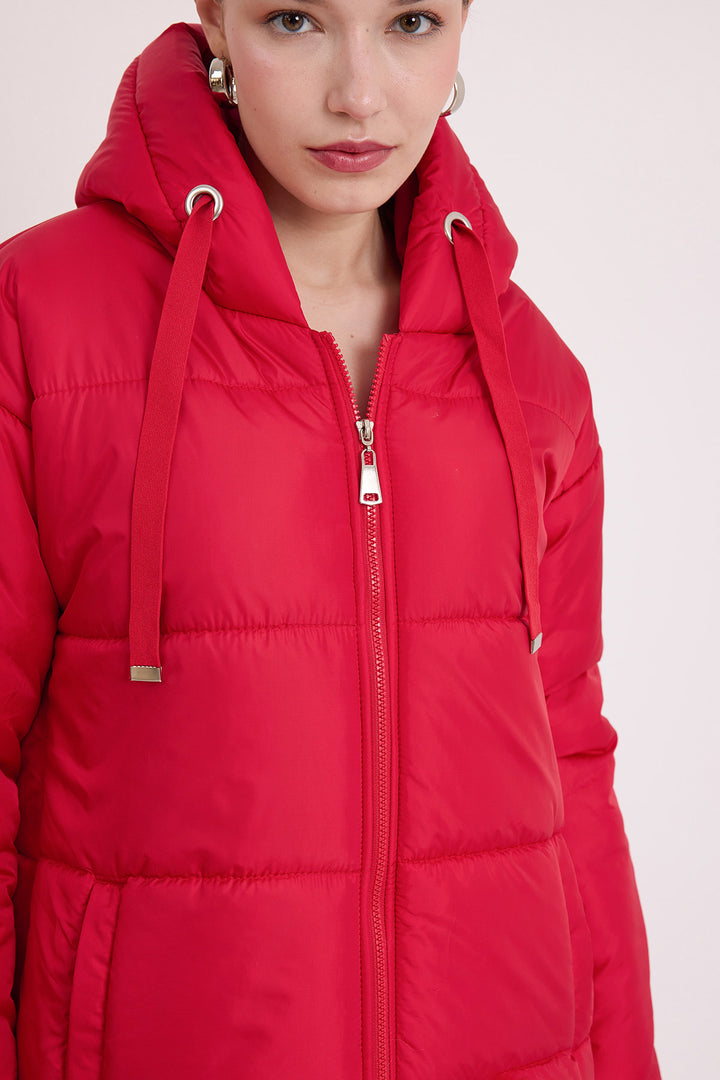 Bigdart Doudoune Longue à Capuche Rouge pour Femme 5120 - Rouge