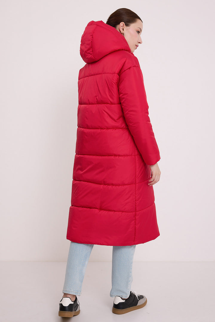 Bigdart Doudoune Longue à Capuche Rouge pour Femme 5120 - Rouge