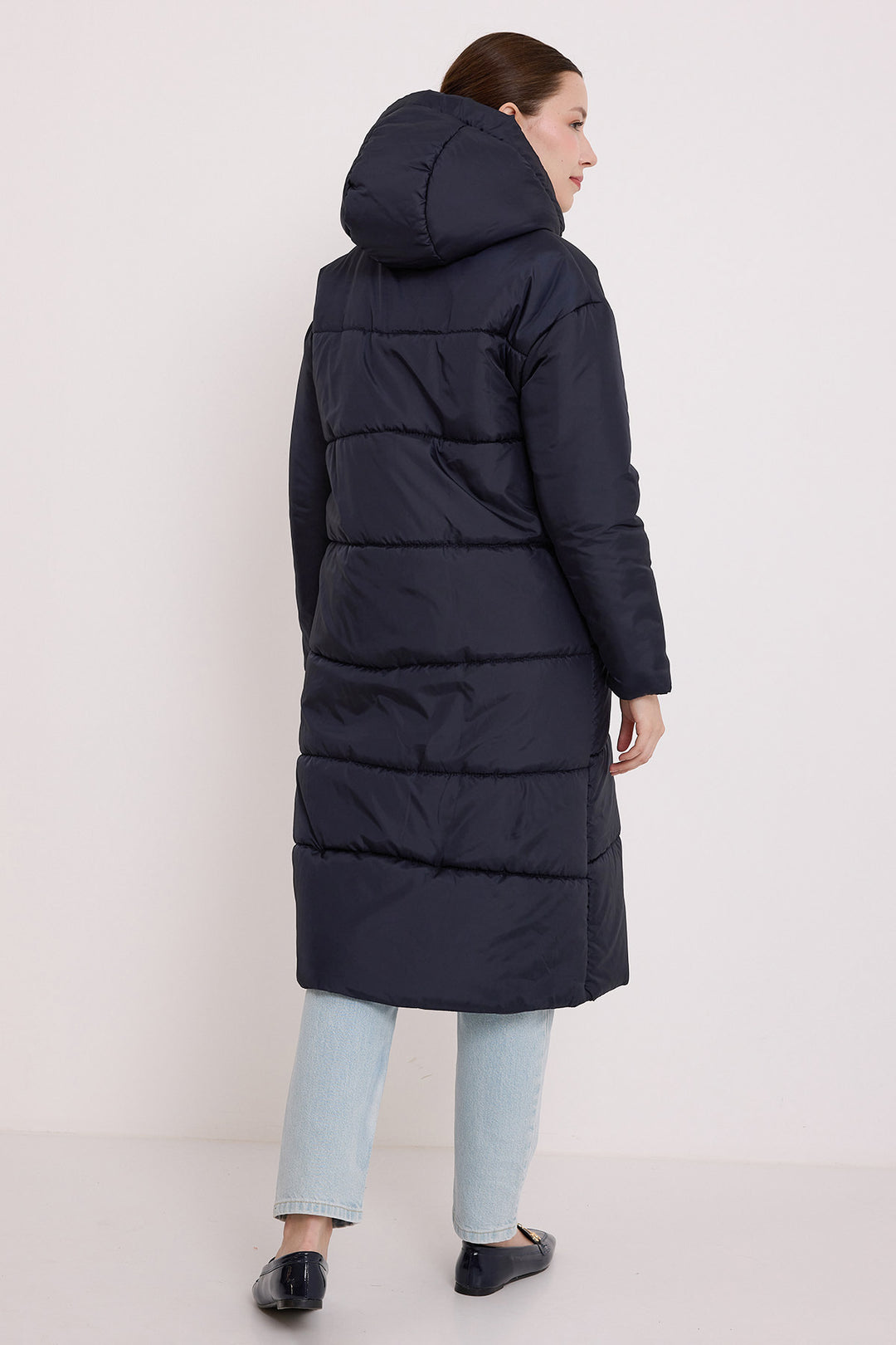 Bigdart Doudoune Longue à Capuche Bleu marine Femme 5120