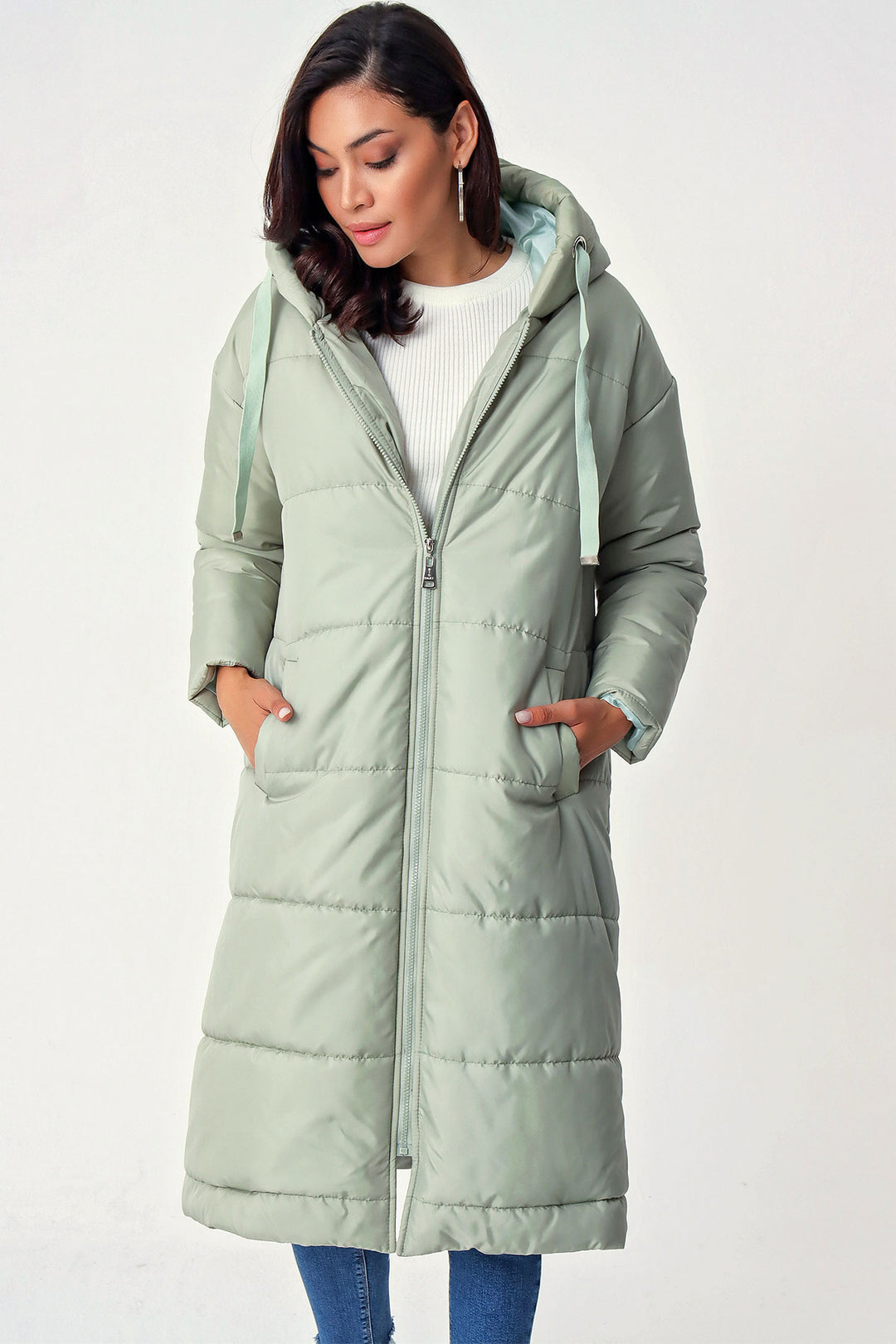 Bigdart 5120 Manteau long en duvet à capuche - Menthe
