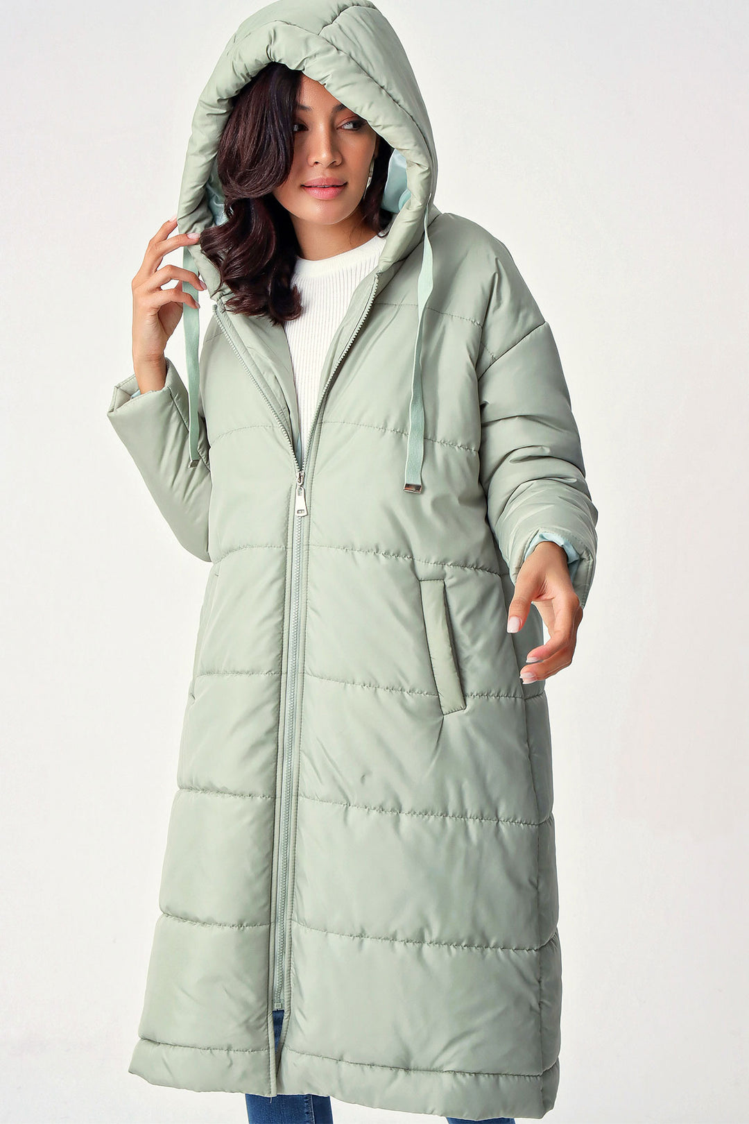 Bigdart 5120 Manteau long en duvet à capuche - Menthe