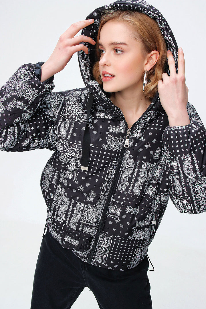 Bigdart 5125 Manteau en duvet à motifs - Noir - Noir - Noir - Blanc