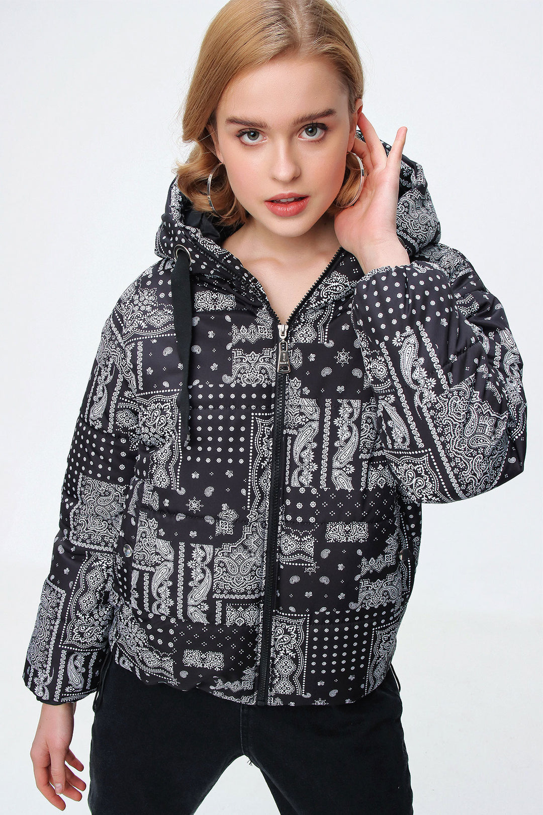 Bigdart 5125 Manteau en duvet à motifs - Noir - Noir - Noir - Blanc