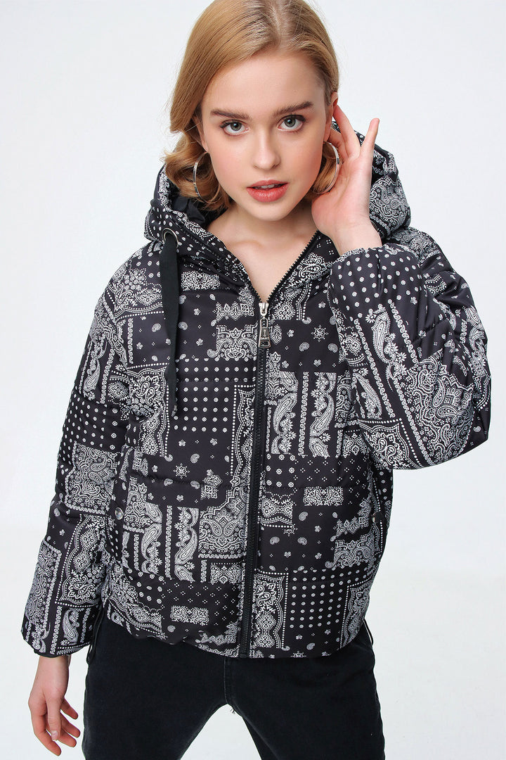 Bigdart 5125 Manteau en duvet à motifs - Noir - Noir - Noir - Blanc