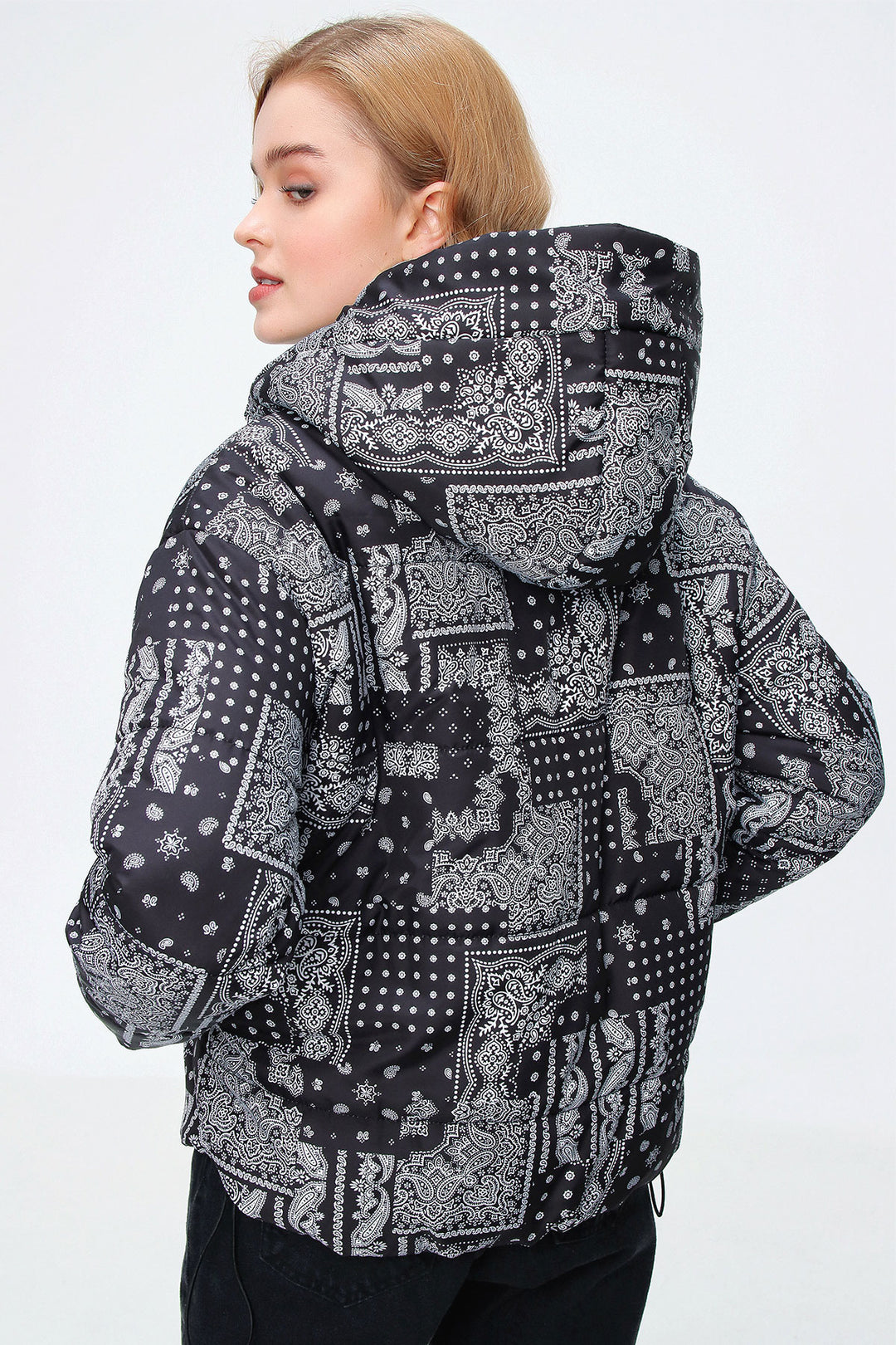 Bigdart 5125 Manteau en duvet à motifs - Noir - Noir - Noir - Blanc