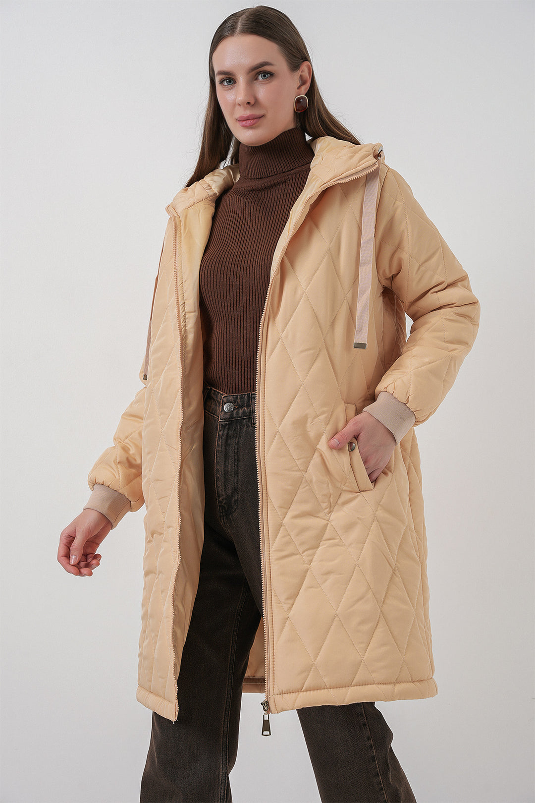 Bigdart 5138 Doudoune matelassée longue - Beige