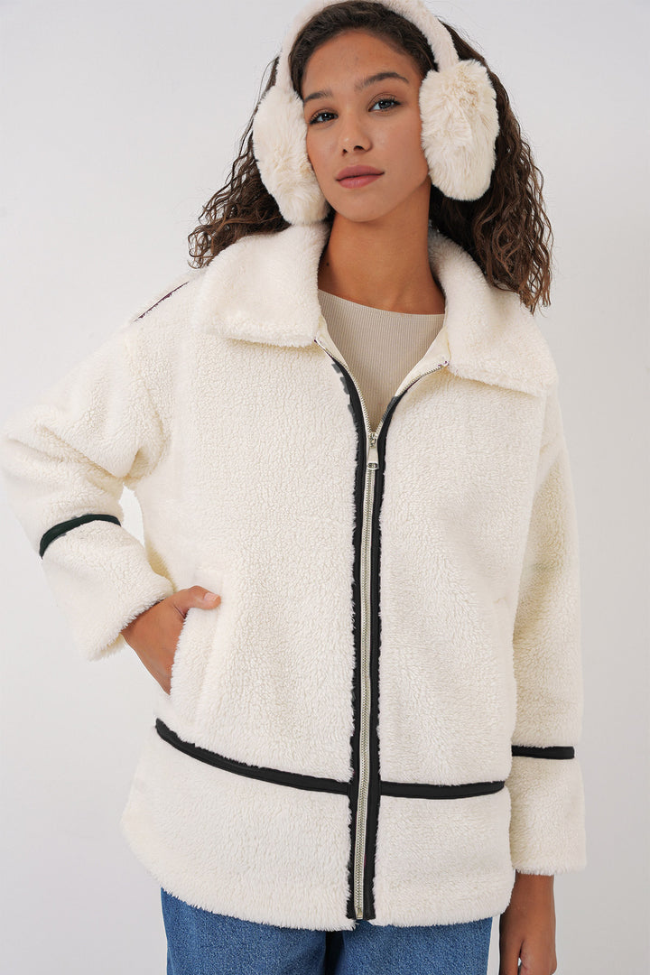 Bigdart 5173 Veste en peluche doublée - Écru
